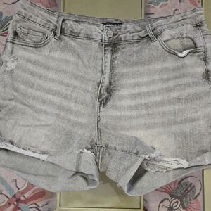 Judy Blue Light Gray Distressed Jean Shorts 3xl